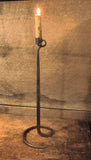 Vtg Brutalist Hand Wrought Iron Candle Stick w/ candle