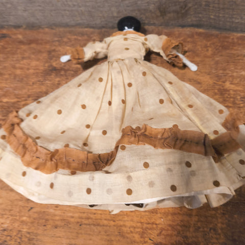Antique German Flat Top China Head Doll 9"