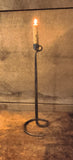 Vtg Brutalist Hand Wrought Iron Candle Stick w/ candle