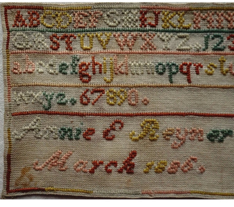 ALPHABET SAMPLER BY ANNIE.E.RAYNER - March 1886