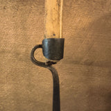Vtg Brutalist Hand Wrought Iron Candle Stick w/ candle