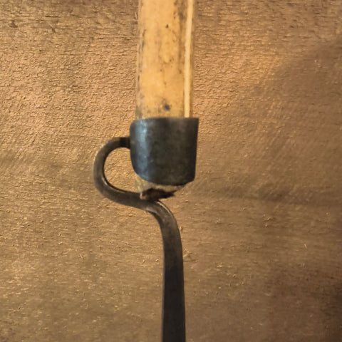 Vtg Brutalist Hand Wrought Iron Candle Stick w/ candle