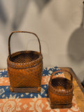 2 Vintage Rattan Hand Woven Baskets