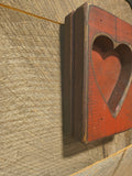 Primitive Wooden Heart Spice Holder