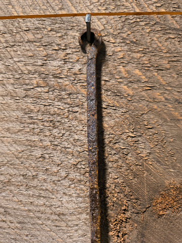 Antique Iron skewer with 3 6" faux Tallow Candles