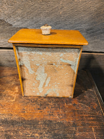 Primitive Animal Apothecary Drawer Early Blue Coverlets and Lindsey Woolsey Coverlet Strips.