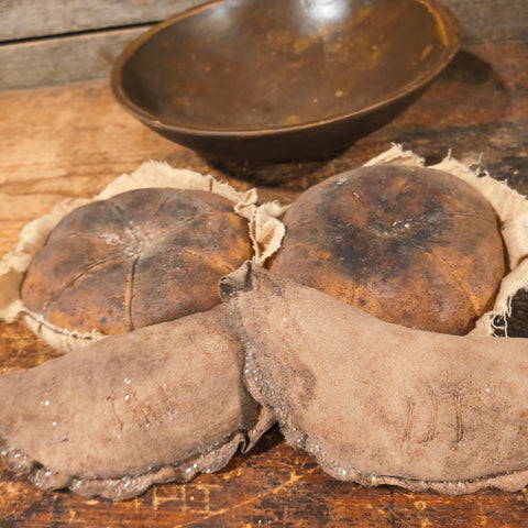 Primitive Wooden Bowl w/ faux Bagels and Tarts