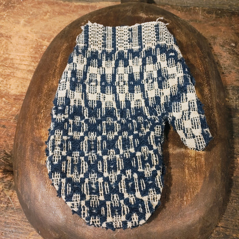 Antique primitive Mitten made with early fabric