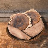 Primitive Wooden Bowl w/ faux Bagels and Tarts