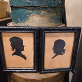 Antique silhouettes of George and Martha Washington