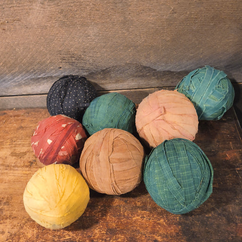Old Primitive Rag Balls (8)