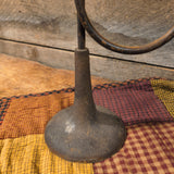 Primitive Vintage Cast Iron Taper Candlestick Holder 13"