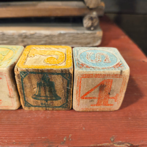July 04 Vintage Wooden Blocks