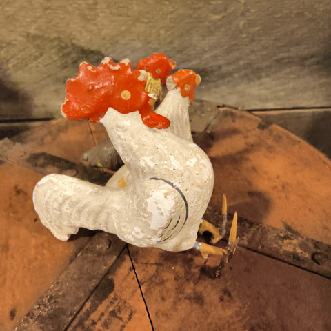 Antique German Putz or Elastolin-Style toy Chickens