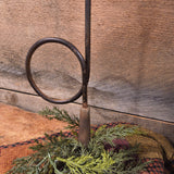 Primitive Vintage Cast Iron Taper Candlestick Holder 13"