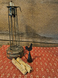 Primitive Tin Rooster Candle Snuffer w/ a set of 4" Faux Tallow Candles
