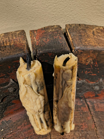 Primitive 3" Faux Tallow Cream Colored Candles