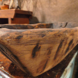 Antique Primitive Wooden Hand Carved Trencher Bowl