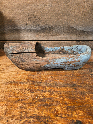 Antique Wooden Lost Sole with Original Blue Paint