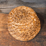 Antique Primitive Coiled Rye Basket with Dry Goods