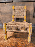 Antique Primitive Child Size Rush Chair.