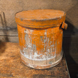 Antique Primitive Woode Pumpkin Colored Firkin
