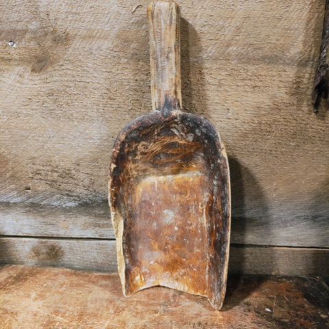 Antique Wooden Scoop with greenery