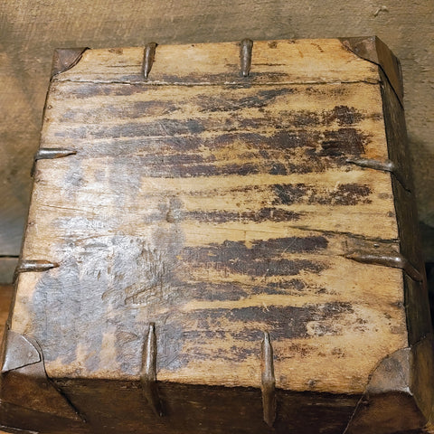 Antique Chinese Rice Grain Harvest Basket Bucket Scoop Measure