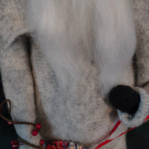 Primitive Handmade Santa with a Clay Face 18.5"