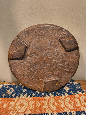 Antique Wooden Riser w/ Antique Shoo Fly