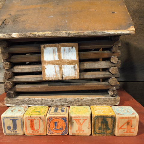 July 04 Vintage Wooden Blocks