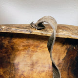 Antique Wooden Bowl with leather strap