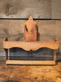 Antique Primitive Wooden Spoon & Mortar Holder