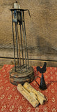 Primitive Tin Rooster Candle Snuffer w/ a set of 4" Faux Tallow Candles