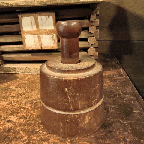 Primitive Wooden Butter Mold of a Leaf