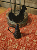 Primitive Tin Rooster Candle Snuffer w/ a set of 4" Faux Tallow Candles