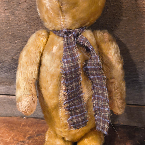 Antique Primitives Straw-Stuffed Mohair Teddy Bear