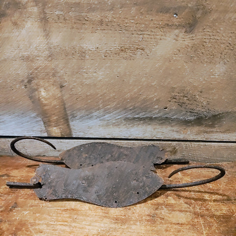 Antique 1700's Hand Wrought Iron Ice Skates.