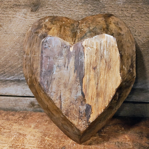 Primitive Wooden Heart Bowl