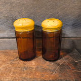 Vintage Amber Salt & Pepper Shakers