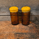 Vintage Amber Salt & Pepper Shakers