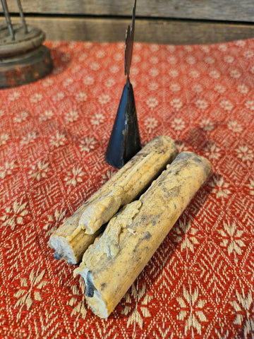 Primitive Tin Rooster Candle Snuffer w/ a set of 4" Faux Tallow Candles