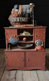 Antique Primitive Wooden Salesman Step back Cupboard