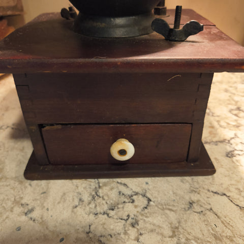 Vintage Wooden Coffee Grinder Lamp