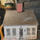 Primitive Wooden Christopher Gurshin Decorated Pine House Storage Box