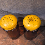 Vintage Amber Salt & Pepper Shakers