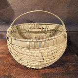 Antique Primitive Oak Split Half Buttocks Basket