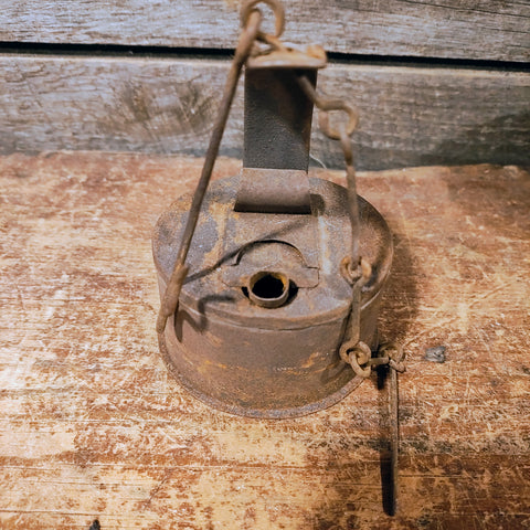 Antique Tin Betty Lamp