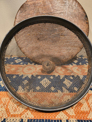 Antique Wooden Riser w/ Antique Shoo Fly