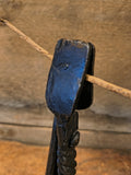 Antique Hand Forged Rush Light with Candle Holder Penny Feet Tripod
